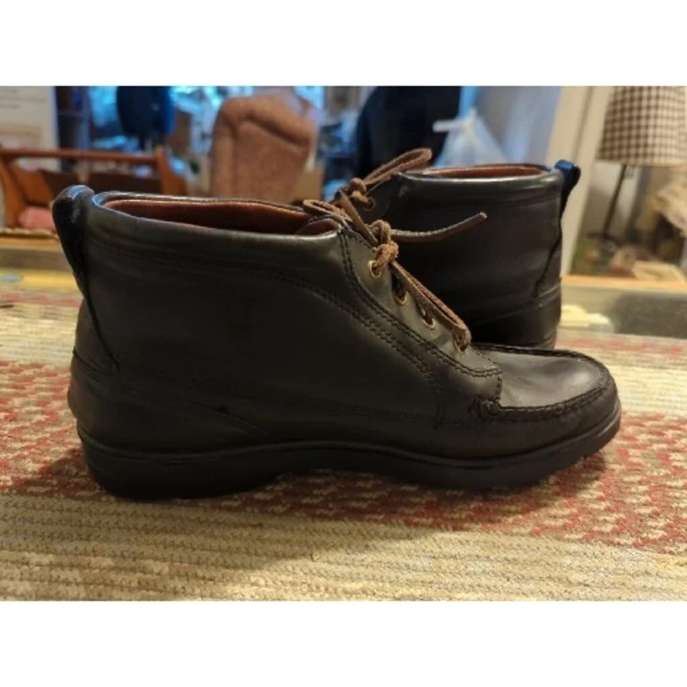 Sperry Active Top Sider Black Leather‎ High Top Boat Shoe Womans 9.5 Mens 7.5